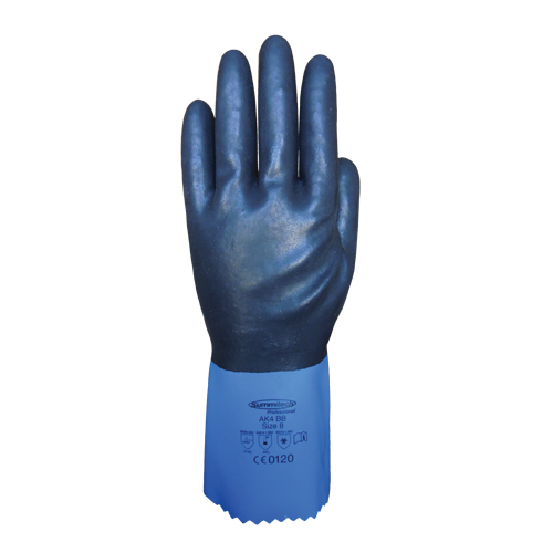 Gants enti&egrave;rement tremp&eacute;s et r&eacute;sistants aux produits chimiques Summitech, Taille Petit/7, 11,8" lo, Chloropr&egrave;ne, Doublure en Poly-coton, 59 mils M & M Nord Ouest Inc