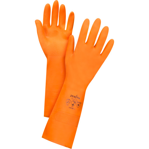 Premium Orange Chemical-Resistant Gloves, Size X-Large/10, 13" L, Rubber Latex, Flock-Lined Inner Lining, 28-mil M & M Nord Ouest Inc
