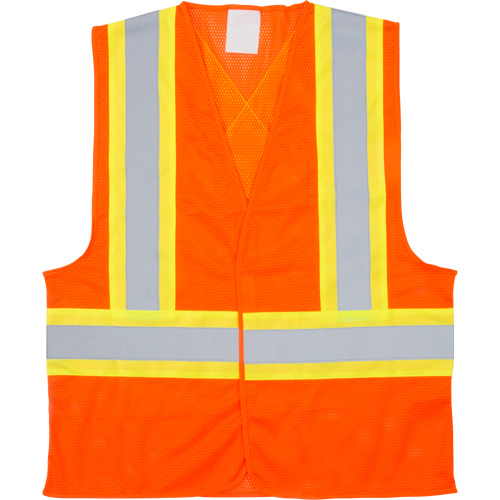 Traffic Safety Vest, High Visibility Orange, Medium, Polyester M & M Nord Ouest Inc