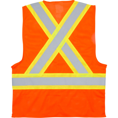 Traffic Safety Vest, High Visibility Orange, Medium, Polyester M & M Nord Ouest Inc