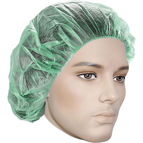 Bouffant Caps, Polypropylene, 21", Green M & M Nord Ouest Inc
