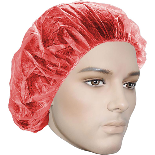 Bonnets bouffants, Polypropyl&egrave;ne, 21", Rouge M & M Nord Ouest Inc