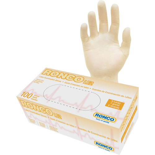 Disposable Gloves, X-Large, Latex, 4-mil, Powder-Free, Natural, Class 2 M & M Nord Ouest Inc