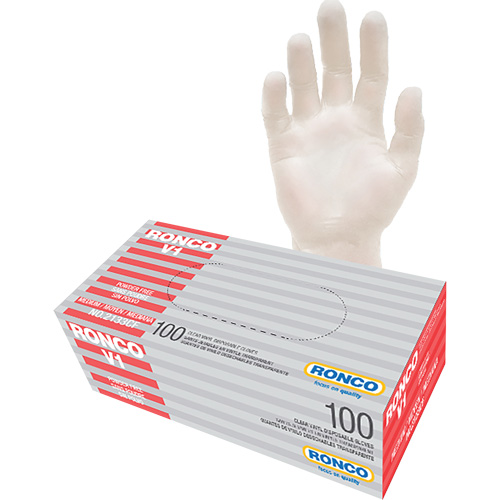 Disposable Gloves, Medium, Vinyl, 3-mil, Powder-Free, Clear M & M Nord Ouest Inc