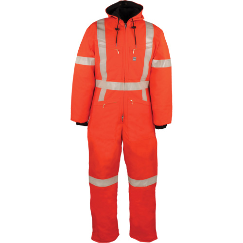 Reflective Insulated Coveralls, Small, Orange M & M Nord Ouest Inc
