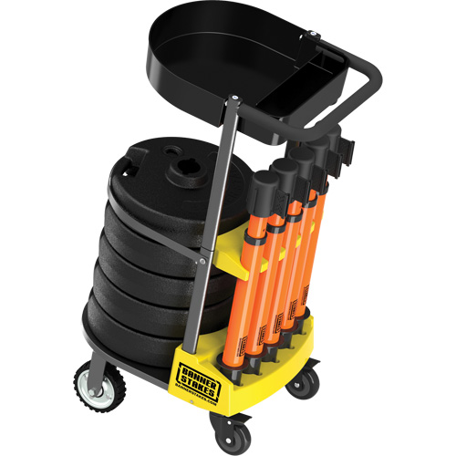 Chariot de transport avec plateau pour barri&egrave;re PLUS, 75' lo, M&eacute;tal, Orange M & M Nord Ouest Inc