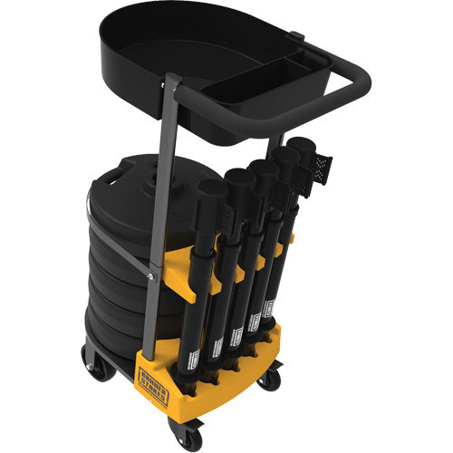 PLUS Barrier Post Cart Kit with Tray, 75' L, Metal, Black M & M Nord Ouest Inc