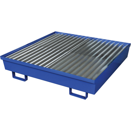 Steel Spill Containment Pallet, 92 US gal. Spill Capacity, 54" x 54.25" x 12" M & M Nord Ouest Inc