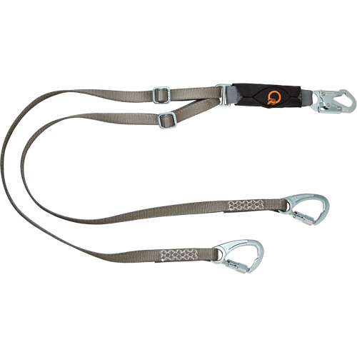 V-Series Tie-Back Lanyard, 6', Carabiner Center, Snap Hook Leg Ends, Polyester M & M Nord Ouest Inc