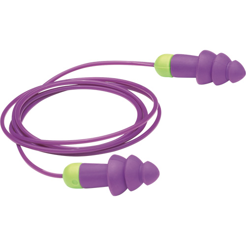 Bouchons d'oreilles r&eacute;utilisables Rockets, Avec cordon, Vrac - Sac en poly, 27 dB NRR, Taille unique M & M Nord Ouest Inc