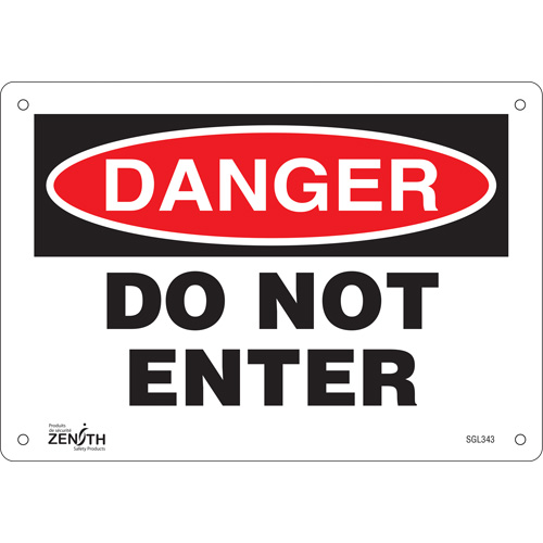 "Do Not Enter" Sign, 7" x 10", Aluminum, English M & M Nord Ouest Inc