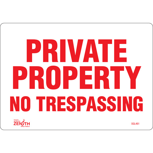 Enseigne Private Property, 7" x 10", Vinyle, Anglais M & M Nord Ouest Inc
