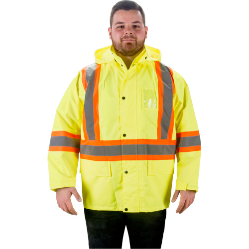 RZ1000 Rain Jacket, Polyester, Small, High Visibility Lime-Yellow M & M Nord Ouest Inc