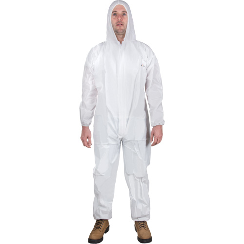 Hooded Coveralls, 2X-Large, White, SMS M & M Nord Ouest Inc