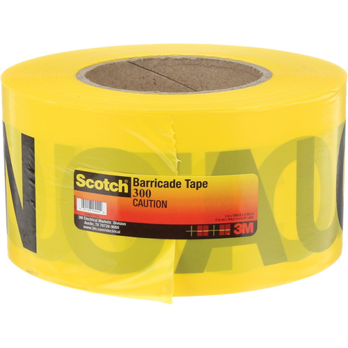 Scotch&reg; Buried Barricade Tape, English, 3" W x 1000' L, 2 mils, Black on Yellow M & M Nord Ouest Inc