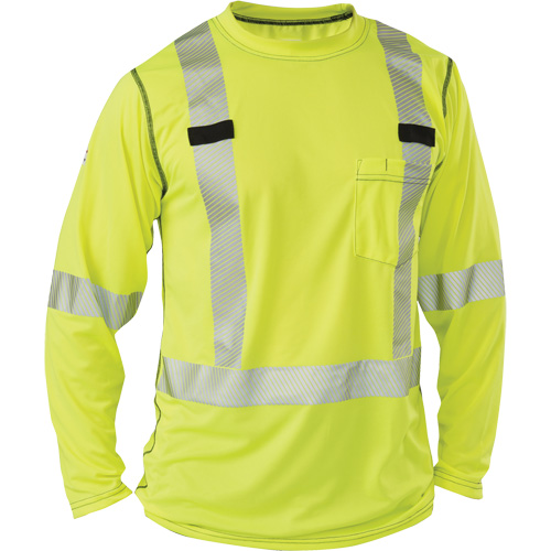 Polartec&reg; Power Grid&reg; High-Visibility Long Sleeve T-Shirt, Polyester, 2X-Large, High Visibility Lime-Yellow M & M Nord Ouest Inc