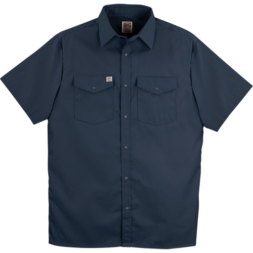 Chemise de travail &agrave; manches courtes en tissu crois&eacute; avec boutons-pression, Hommes, Moyen (grande taille), Bleu marin M & M Nord Ouest Inc