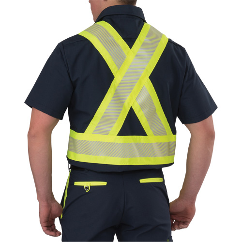 Ripstop High Visibility Short Sleeved Shirt, Polyester, Medium (Tall), Navy Blue M & M Nord Ouest Inc