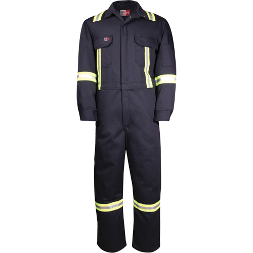 Westex UltraSoft&reg; Deluxe Coveralls with Reflective Material, Size 36 (Tall), Navy Blue, 8.7 cal/cm² M & M Nord Ouest Inc