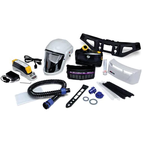 Trousse d'ensemble respirateur d'&eacute;puration d'air propuls&eacute; pour peintre Versaflo, Capuchon & visi&egrave;re, Pile Lithium-ion M & M Nord Ouest Inc