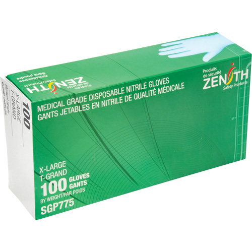 Gants jetables de calibre m&eacute;dical r&eacute;sistants &agrave; la perforation, T-Grand, Nitrile, 4,5 mils, Sans poudre, Bleu, Classe 2 M & M Nord Ouest Inc
