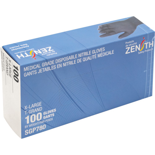 Puncture-Resistant Medical-Grade Disposable Gloves, X-Large, Nitrile, 5-mil, Powder-Free, Black, Class 2 M & M Nord Ouest Inc