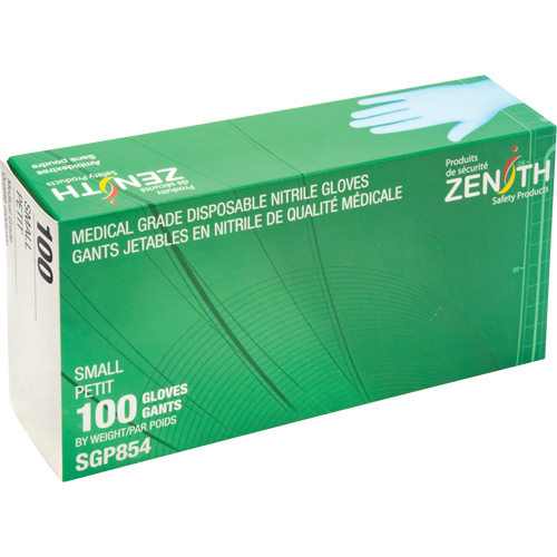 Puncture-Resistant Medical-Grade Disposable Gloves, Small, Nitrile, 3.5-mil, Powder-Free, Blue, Class 2 M & M Nord Ouest Inc