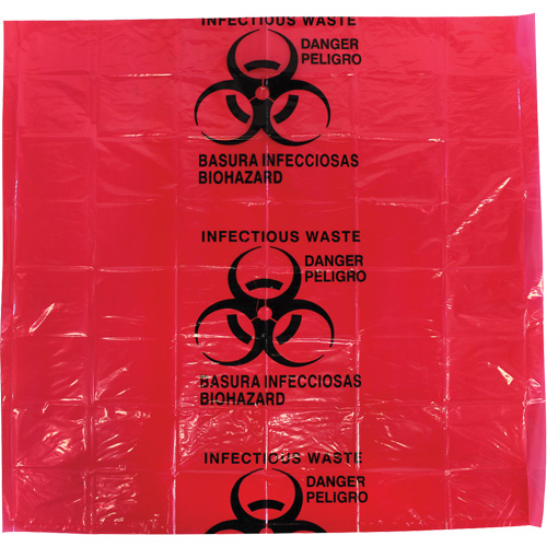 Dynamic Hazardous Waste Bags, Infectious Waste, 24" L x 24" W, 12 microns M & M Nord Ouest Inc