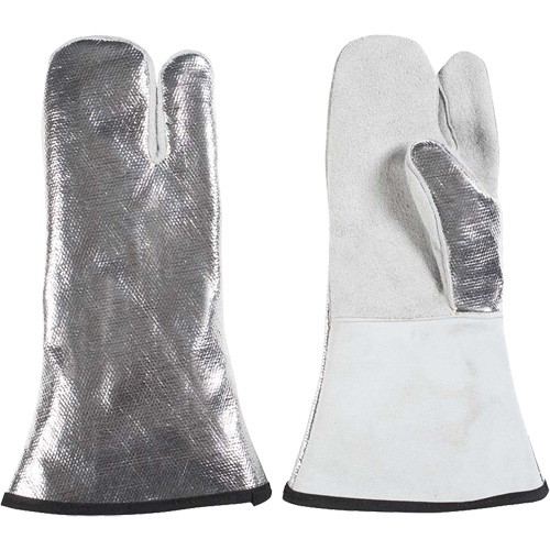 Mitaine &agrave; 3 doigts r&eacute;sistant &agrave; la chaleur, Aluminis&eacute;/Kevlar/Cuir, Taille unique, Prot&egrave;ge jusqu'&agrave; 650°F (343°C) M & M Nord Ouest Inc