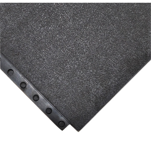 24/Seven&reg; Locksafe&reg; Anti-Fatigue Mat, Smooth, 3' x 3' x 5/8", Black, Natural Rubber M & M Nord Ouest Inc