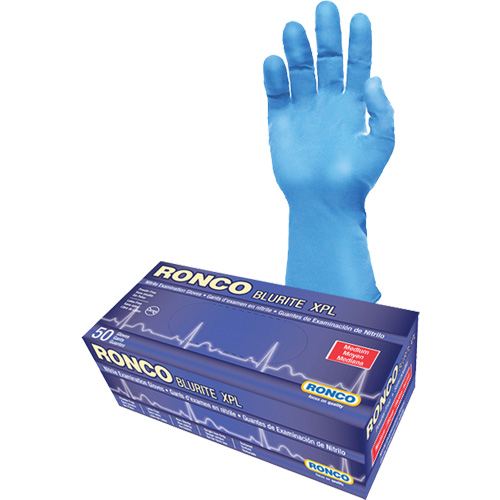 Blurite XPL Examination Gloves, Small, Nitrile, 8-mil, Powder-Free, Blue, Class 2 M & M Nord Ouest Inc