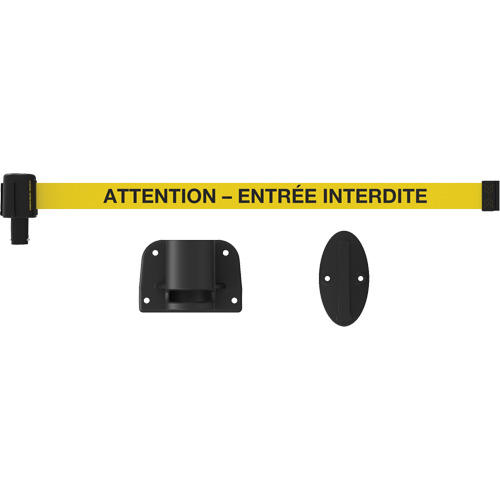 Syst&egrave;me de montage mural pour barri&egrave;re PLUS, Plastique, Fixation par vis, 15', Ruban Jaune M & M Nord Ouest Inc