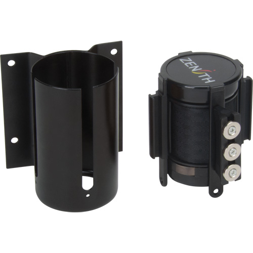 Wall Mount Barrier with Magnetic Tape, Steel, Screw Mount, 12', Black Tape M & M Nord Ouest Inc