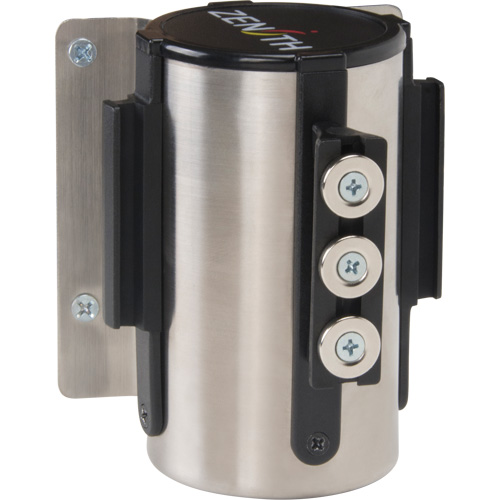 Wall Mount Barrier with Magnetic Tape, Steel, Screw Mount, 12', Yellow Tape M & M Nord Ouest Inc