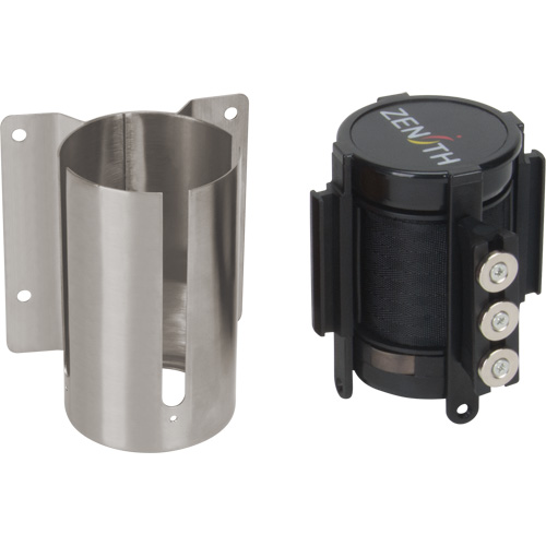 Wall Mount Barrier with Magnetic Tape, Steel, Screw Mount, 12', Black Tape M & M Nord Ouest Inc