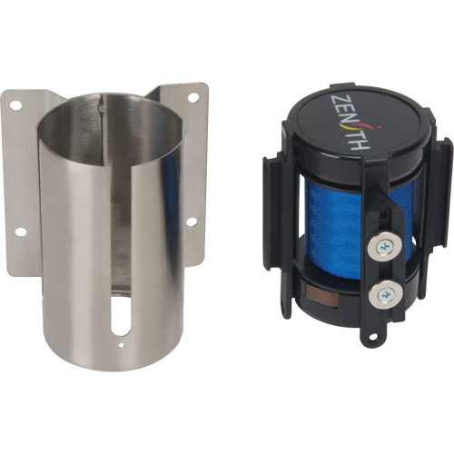 Wall Mount Barrier with Magnetic Tape, Steel, Screw Mount, 7', Blue Tape M & M Nord Ouest Inc