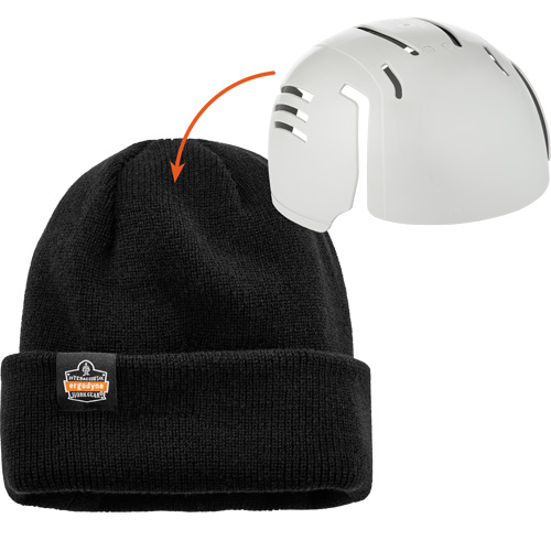 Tuque en tricot c&ocirc;tel&eacute; avec fermeture &agrave; glissi&egrave;re et casque antichoc &agrave; ins&eacute;rer N-Ferno, Taille unique, Noir M & M Nord Ouest Inc