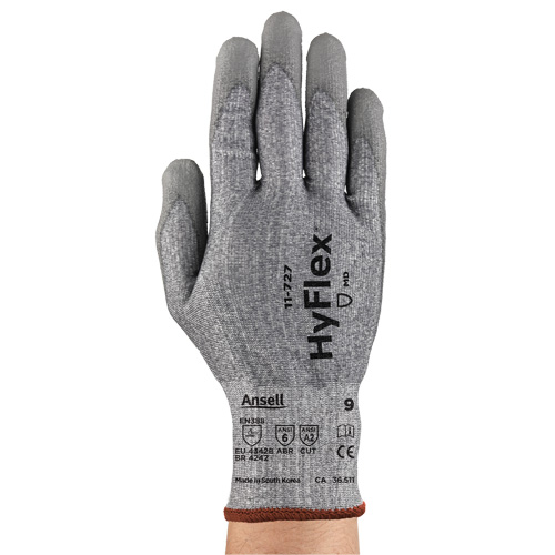 Gants r&eacute;sistant aux coupures HyFlex s&eacute;rie 11-727, Taille 7, Calibre 15, Rev&ecirc;tement Polyur&eacute;thane, Enveloppe en Intercept, ASTM ANSI niveau A2/EN 388 niveau B M & M Nord Ouest Inc