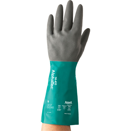 AlphaTec&reg; 58-435 Series Chemical Resistant Gloves, Size 7, 15" L, Nitrile, Cotton/Flock-Lined Inner Lining, 10-mil M & M Nord Ouest Inc
