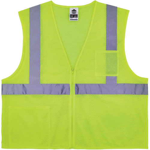 Gilet de s&eacute;curit&eacute; auto-extinguible GloWear 8256Z, Jaune lime haute visibilit&eacute;, Moyen/Petit, Polyester M & M Nord Ouest Inc