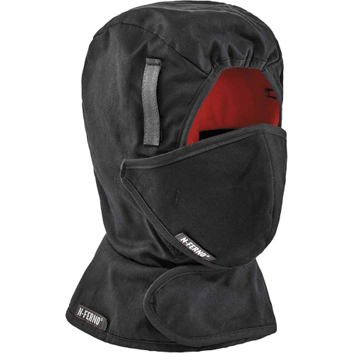 Doublure de casque de s&eacute;curit&eacute; d'hiver N-Ferno avec cache-bouche, Doublure en Molleton, Taille unique, Noir M & M Nord Ouest Inc