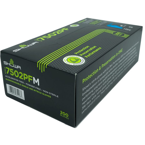 Biodegradable Disposable Gloves, X-Small, Nitrile, 2.5-mil, Powder-Free, Blue M & M Nord Ouest Inc
