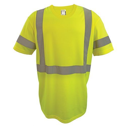 Chemise de s&eacute;curit&eacute; &agrave; manches courtes, Polyester, 2T-Grand, Jaune lime haute visibilit&eacute; M & M Nord Ouest Inc