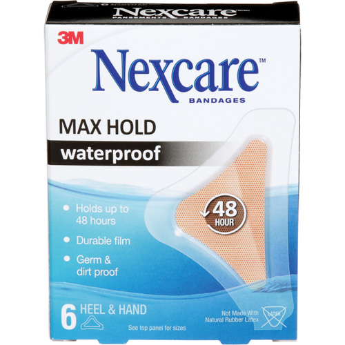 Nexcare Max-Hold Waterproof Bandages, Hand/Heel, 3-1/2", Plastic, Sterile M & M Nord Ouest Inc