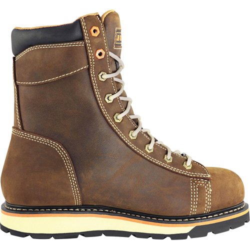 Bottes de travail pour monteur, Cuir, Embout Acier, Taille 7, Imperm&eacute;able M & M Nord Ouest Inc