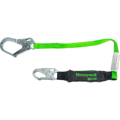 Miller&reg; HP Shock-Absorbing Lanyard, 4', Locking Rebar Hook Center, Locking Snap Hook Leg Ends, Polyester M & M Nord Ouest Inc