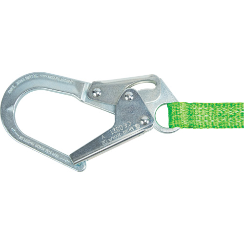 Miller&reg; HP Shock-Absorbing Lanyard, 4', Locking Rebar Hook Center, Locking Snap Hook Leg Ends, Polyester M & M Nord Ouest Inc