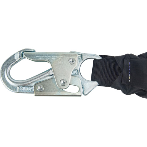 Miller&reg; HP Shock-Absorbing Lanyard, 4', Locking Rebar Hook Center, Locking Snap Hook Leg Ends, Polyester M & M Nord Ouest Inc