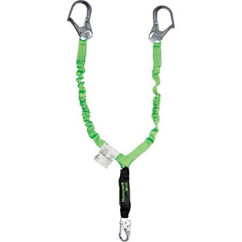 Miller&reg; StretchStop&reg; Shock-Absorbing Lanyard, 6', Scaffold Hook Center, Locking Snap Hook Leg Ends, Polyester M & M Nord Ouest Inc