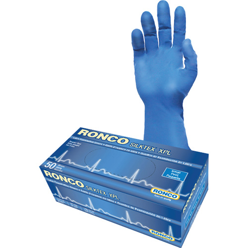 Gant d'examen extra long SilkTex XPL, Petit, Latex, 13 mils, Sans poudre, Bleu, Classe 2 M & M Nord Ouest Inc